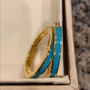 Ralph Lauren gold and teal hoops